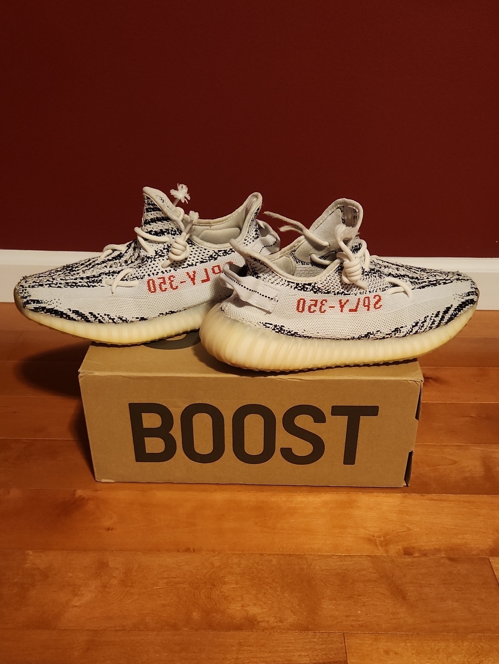 Yeezy Boost 350 V2 Cream White with Black and Red Accent